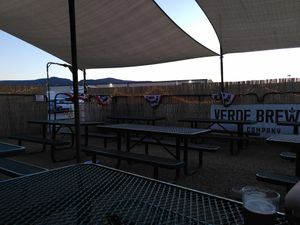 Seating arrangements outside at Verde Brewing Company in Camp Verde