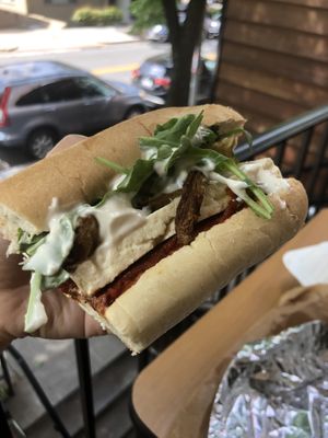 Crispy artichoke sandwich  at DC Vegan in Washington