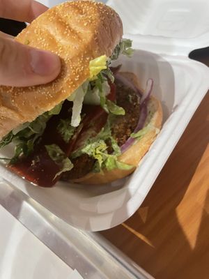 Chickpea cutlet sandwich  at DC Vegan in Washington