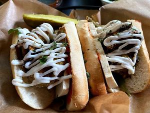 Fried artichoke sandwich at DC Vegan in Washington