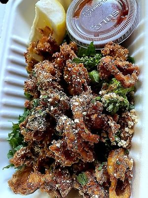 King trumpet calamari at DC Vegan in Washington