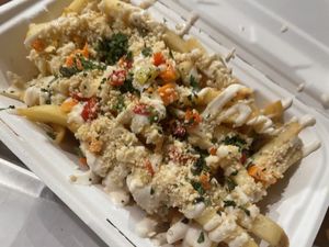Garlic aioli fries at DC Vegan in Washington