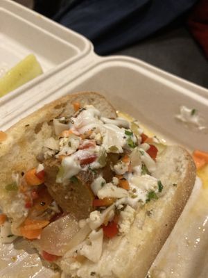 Sausage & pepper roll  at DC Vegan in Washington