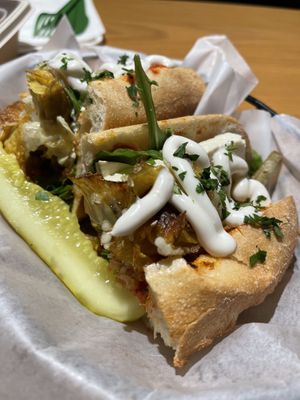 Fried Artichoke Sandwich   at DC Vegan in Washington
