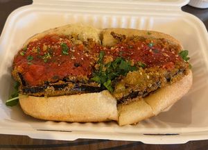 Eggplant parm  at DC Vegan in Washington