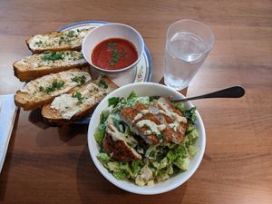 Chicken Caesar with ricotta focaccia at DC Vegan in Washington