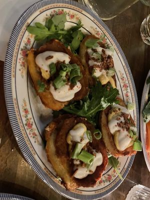 Potato skins  at DC Vegan in Washington