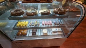 The dessert counter! -- the cheesecakes might be from Vegan Treats. I think the French Macarons are made in-house. at DC Vegan in Washington