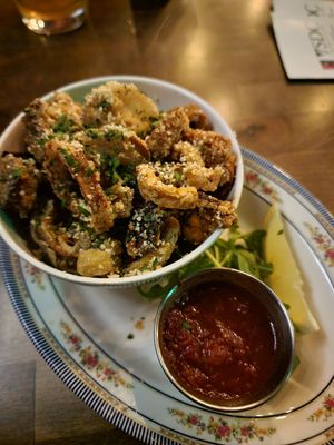Fried calamari -vegan at DC Vegan in Washington