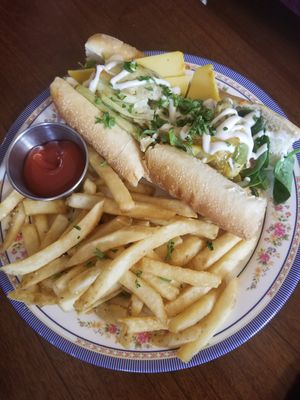 Fried artichoke sandwich at DC Vegan in Washington