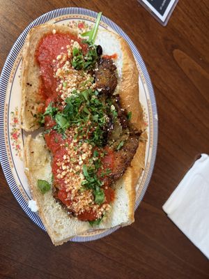 Eggplant parmesan  at DC Vegan in Washington