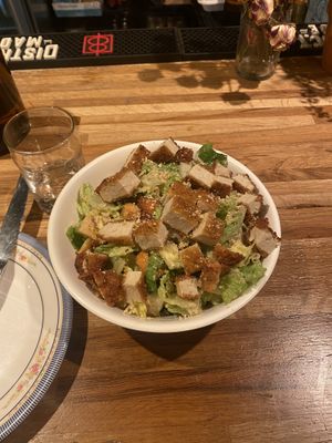 Chick’n’Caesar Salad 😋 Awesome Dressing!  at DC Vegan in Washington