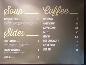 Bar menu at DC Vegan in Washington