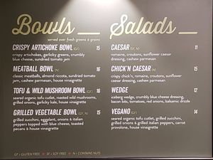 Menu at DC Vegan in Washington