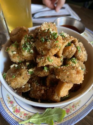 Mushroom calamari  at DC Vegan in Washington