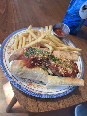 Chick’n parmesan   at DC Vegan in Washington