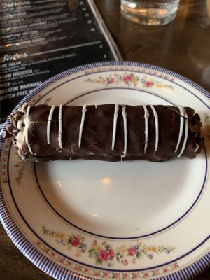 Chocolate dipped cannoli   at DC Vegan in Washington