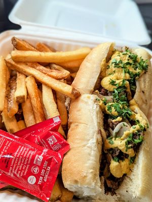 Philly Jackfruit similar to the Philly cheese steak at DC Vegan in Washington