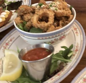 Calamari (sorry for the bad quality photo I had to crop it from a different photo)  at DC Vegan in Washington