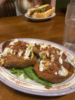 Potato skins  at DC Vegan in Washington