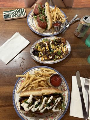 chicken parm, potato skins, classic hoagie at DC Vegan in Washington