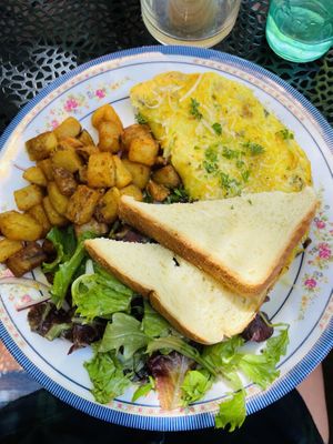 Mushroom Truffle Omelette with Home Fries  at DC Vegan in Washington