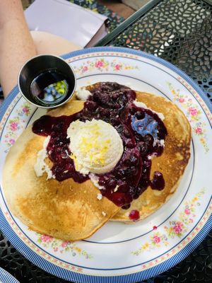 Blueberry Ricotta Pancakes  at DC Vegan in Washington