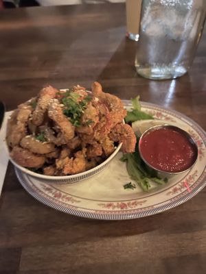 Calamari (Mushrooms) so good  at DC Vegan in Washington