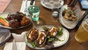 Cauliflower wings, potatoes skins and calamari all vegann  at DC Vegan in Washington