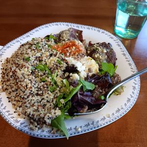 Meatball Bowl at DC Vegan in Washington