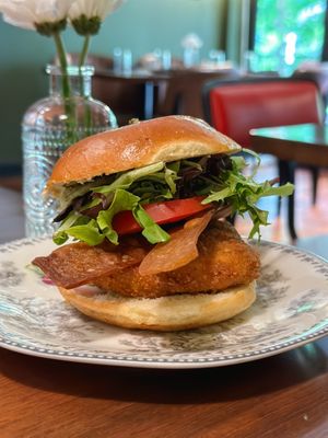 Chick’un burger  at DC Vegan in Washington