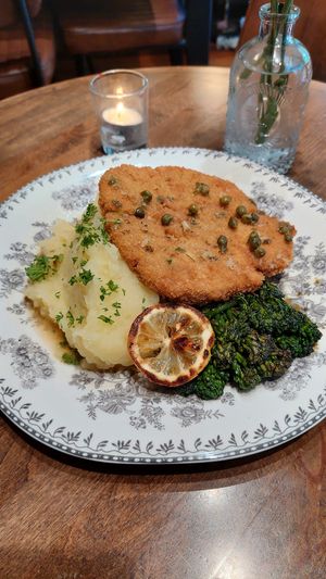 Chick'n piccata at DC Vegan in Washington