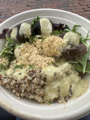 Meatball bowl (takeout)  at DC Vegan in Washington