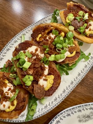 Potato skins  at DC Vegan in Washington