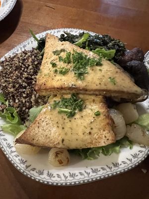 Tofu, greens, and mushroom bowl  at DC Vegan in Washington