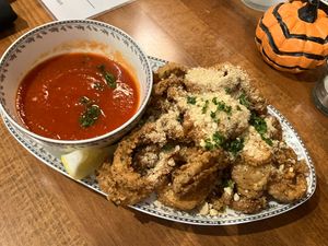 King trumpet calamari at DC Vegan in Washington