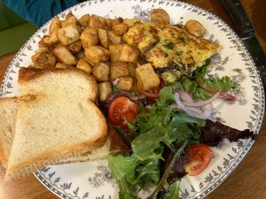 Wild mushroom truffle omelet at DC Vegan in Washington