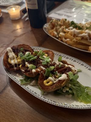 Potato skins  at DC Vegan in Washington