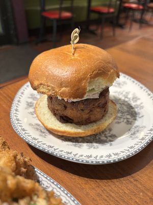 Crab cake sandwich   at DC Vegan in Washington