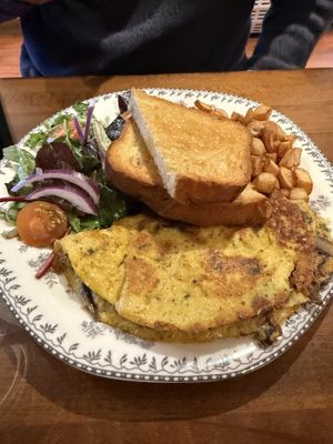 wild mushroom truffle omelet  at DC Vegan in Washington