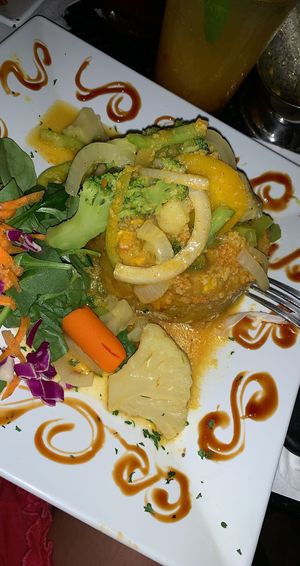 Vegan garlic mofongo (make sure to order without butter) at Edelweiss Bar & Grill in Luquillo
