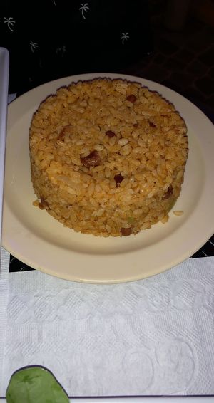 Arroz Mampostiao at Edelweiss Bar & Grill in Luquillo