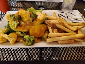 veggie stuffed avocado with creole sauce at Edelweiss Bar & Grill in Luquillo