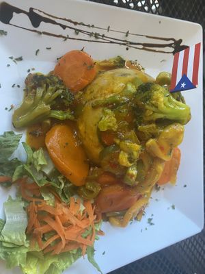 Trifongo with vegetables   at Edelweiss Bar & Grill in Luquillo