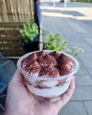 Hjemmelavet tiramisu at Café Hygge in Horsens