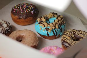 Assorted box of 6 vegan doughnuts  at Joughnuts Doughnuts in Mississauga