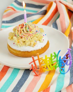 Birthday Cake  at Joughnuts Doughnuts in Mississauga