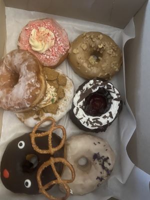 Assorted 6 +1. (1/2 of bakers dozen… sort of)  at Joughnuts Doughnuts in Mississauga
