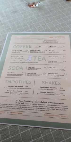  at Acorn Community Cafe in Eugene