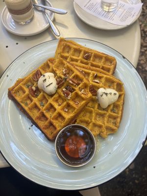 Pumpkin Waffle  at Acorn Community Cafe in Eugene